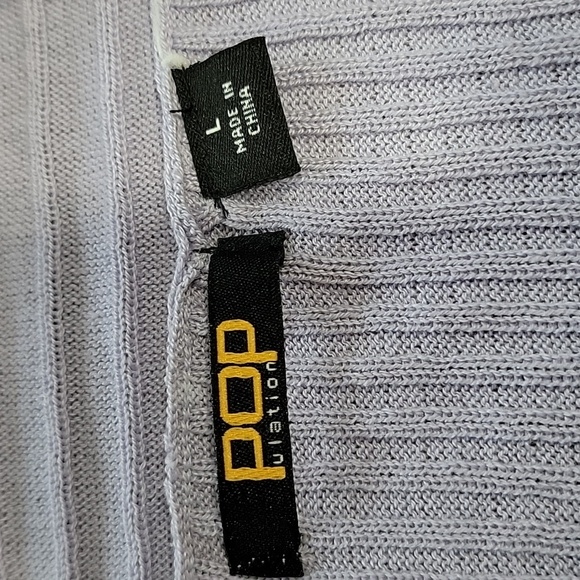 pop ulation Size L Light Lavender Drape Tie Front Cardigan Sweater - Picture 10 of 11